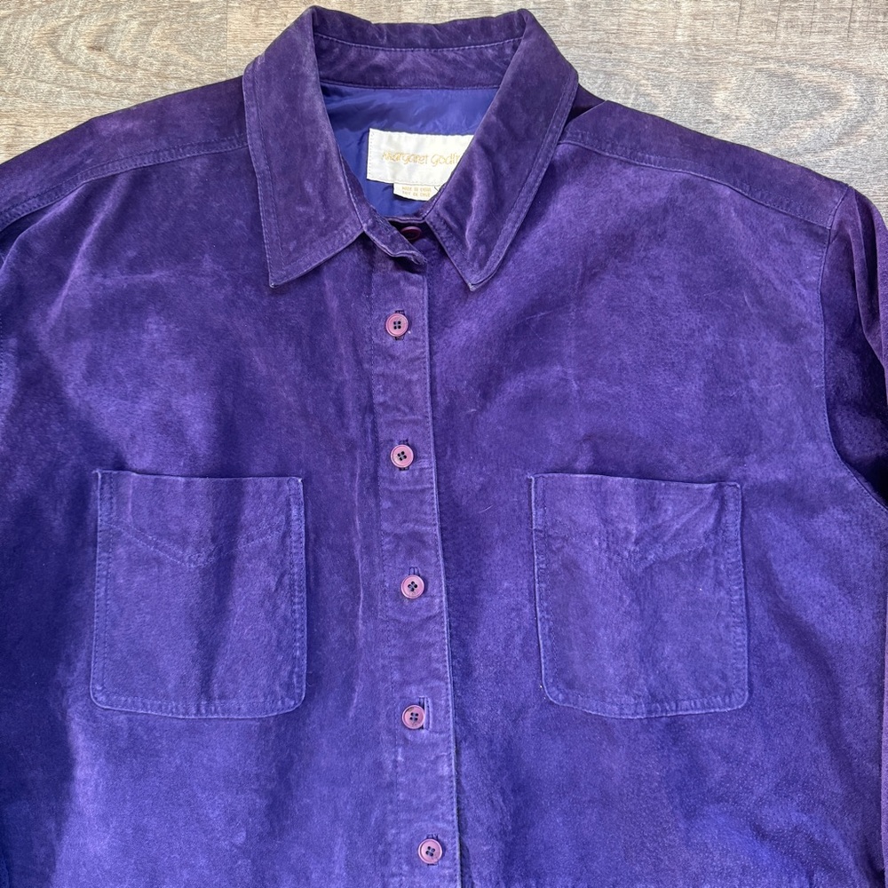 Margaret‎ Godfrey Leather Lightweight Jacket  Purple Plus Size 3X - Picture 10 of 14